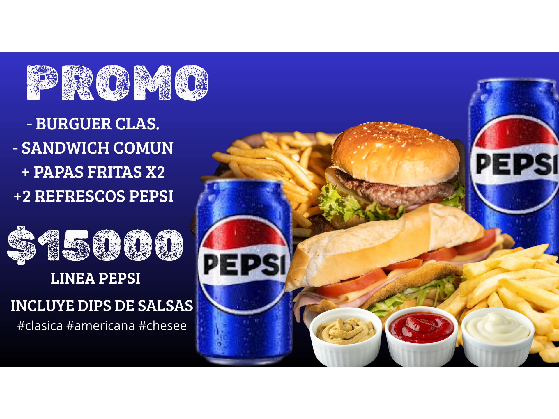 PROMO X2 COMBINADA BURGUER SIMP. + MILA COMUN MOL + 2 REFRESCOS