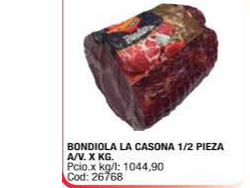 BONDIOLA LA CASONA 1/2 HORMA