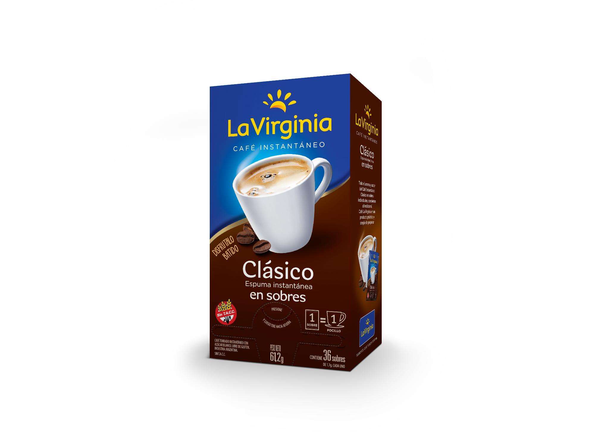 CAFE EN SOBRE INST. CLASICO LA VIRGINIA 36U 1.7G