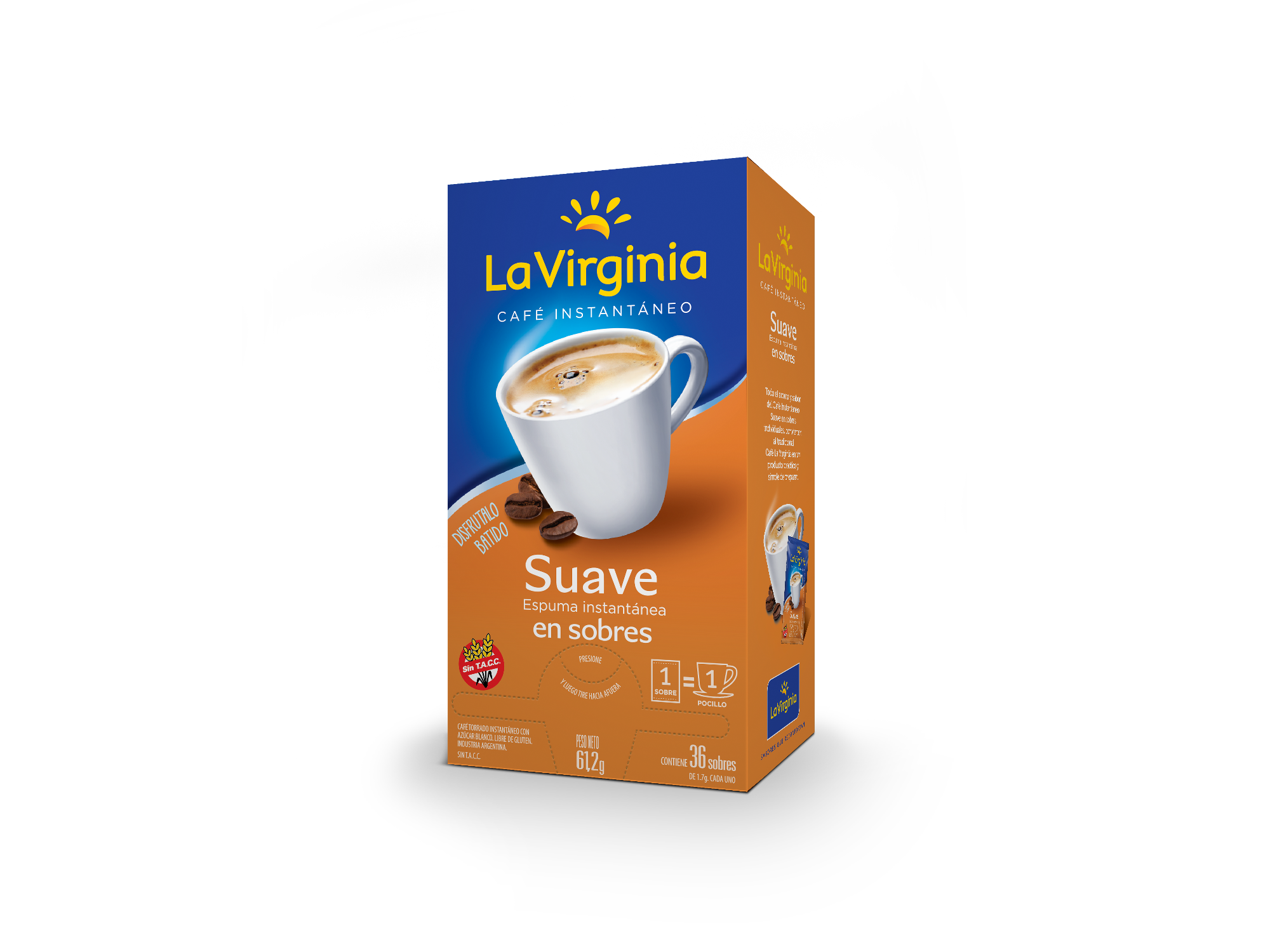 CAFE EN SOBRE INST. SUAVE LA VIRGINIA 36U 1.7G