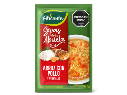 SOPA ALICANTE ARROZ CON POLLO Y VEGETALES 10U