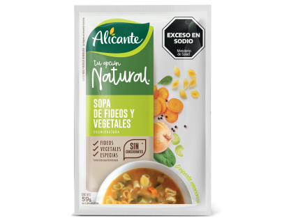 SOPA ALICANTE NATURAL FIDEO Y VERD. 10U