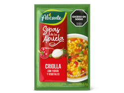 SOPA ALICANTE CRIOLLA CON FIDEOS Y VEGETALES 10U