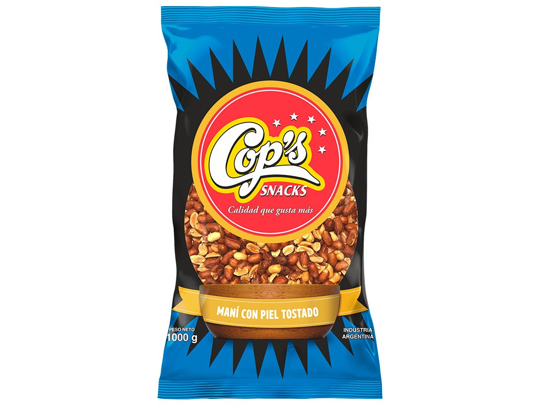 MANI C/PIEL TOSTADO S/SAL COPS 1 KG