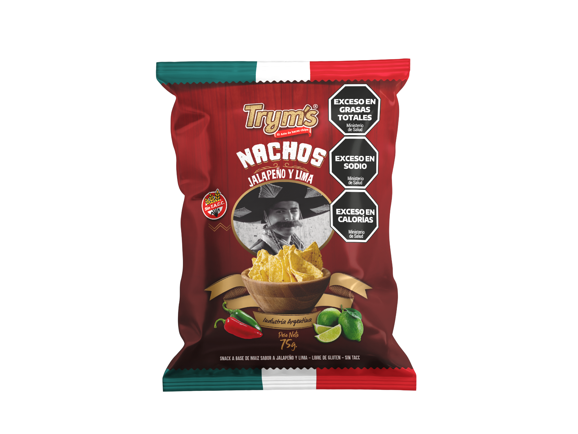 NACHOS JALAPEÑOS TRYMS 75G