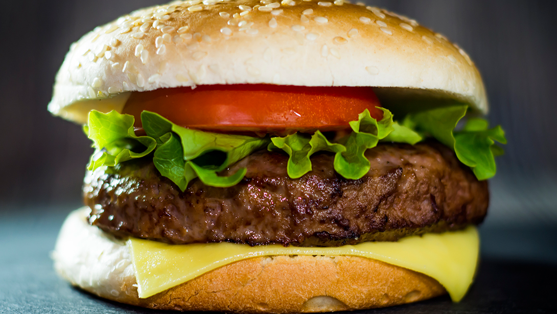 Hamburguesa simple común( lechuga,tomate,queso)