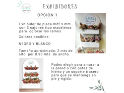 EXHIBIDORES DE MDF PARA RAMOS DE FLORES