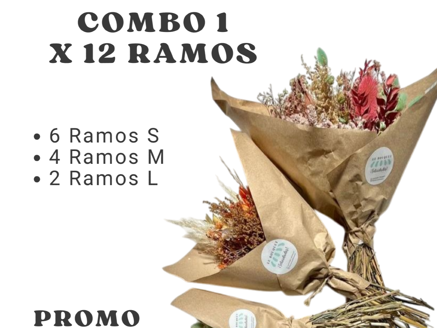 COMBO  X 12  RAMOS  SURTIDOS  (variedad de tamano)