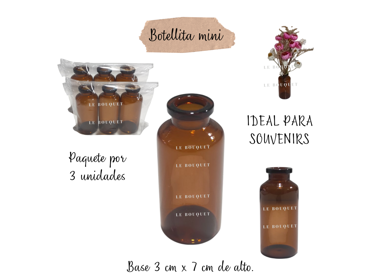 BOTELLITAS VINTAGE CHIQUITAS X 3 unidades