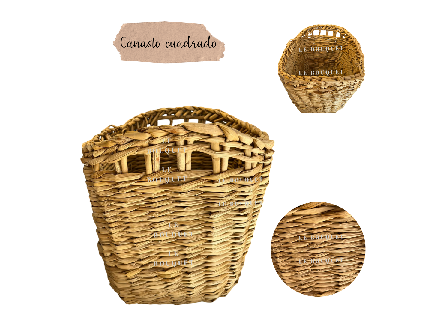 CANASTO DE JUNCO CUADRADO