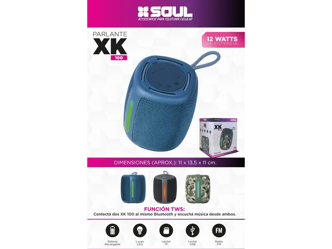 PARLANTE SOUL BT XK100 12W