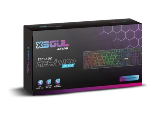 TECLADO GAMING USB MECANICO XK800 LED MULTICOL