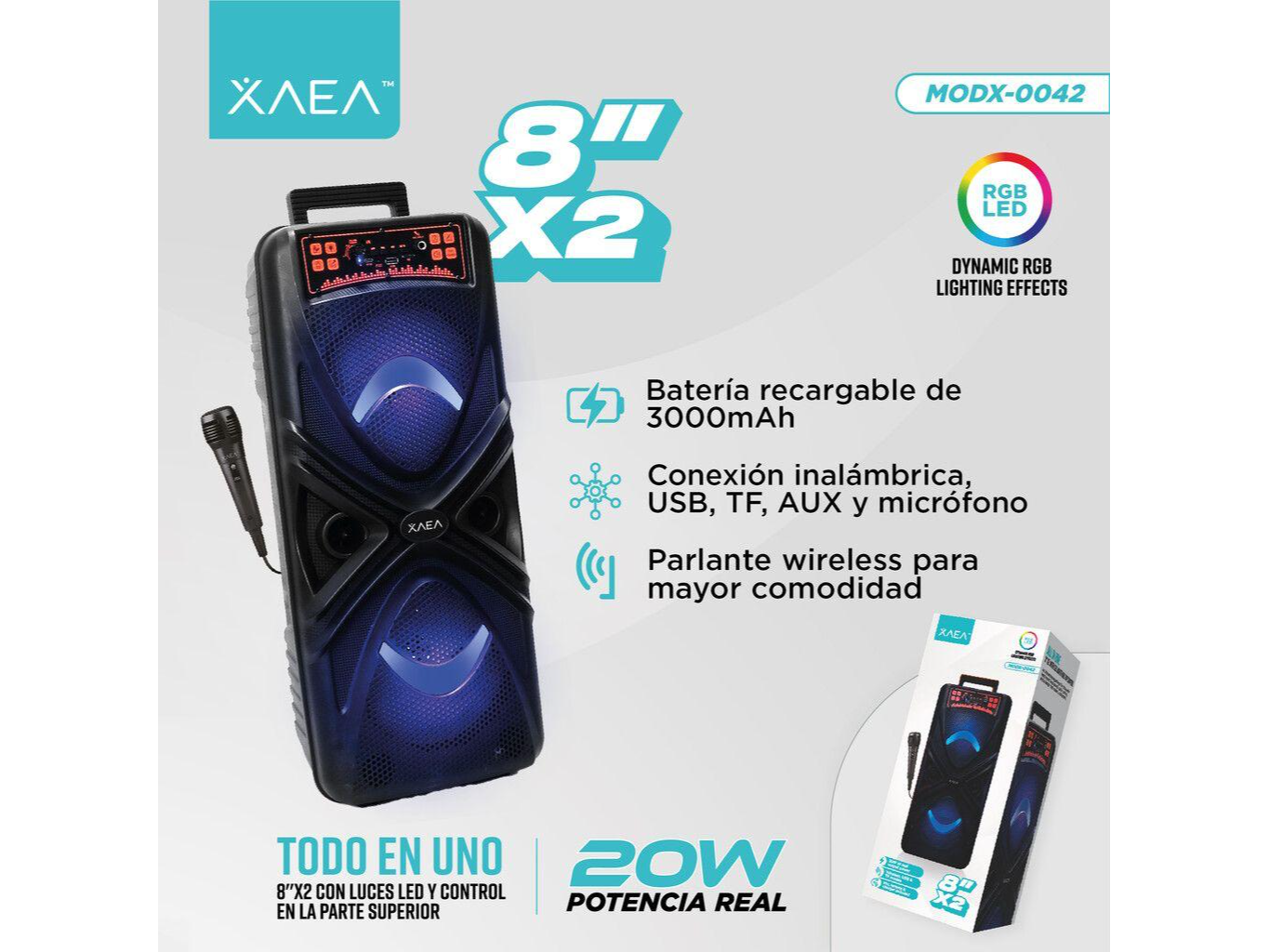 PARLANTE 8" X2 - MOD-0042 - XAEA