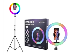 ARO DE LUZ LED RGB 26 CM MJ-26 + TRIPODE DINAX