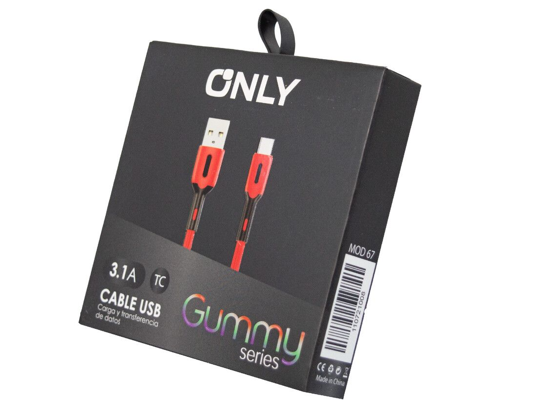 CABLE USB ONLY MOD-67 GUMMY TIPO C