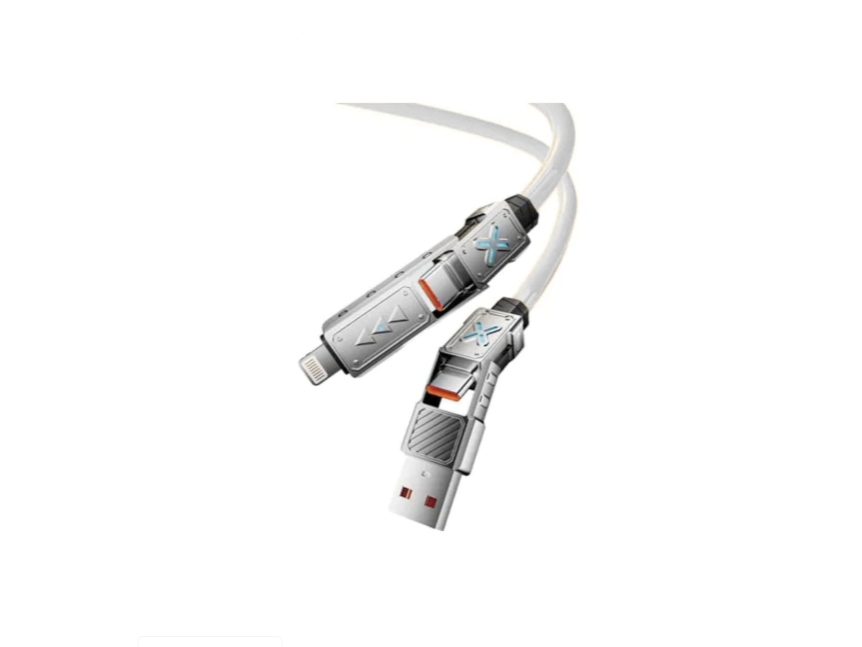 CABLE USB SOUL RGB 4 EN 1 PD C/DISPLEY BLANCO