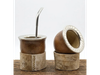 Mate criollo con virola cincelada y aplique