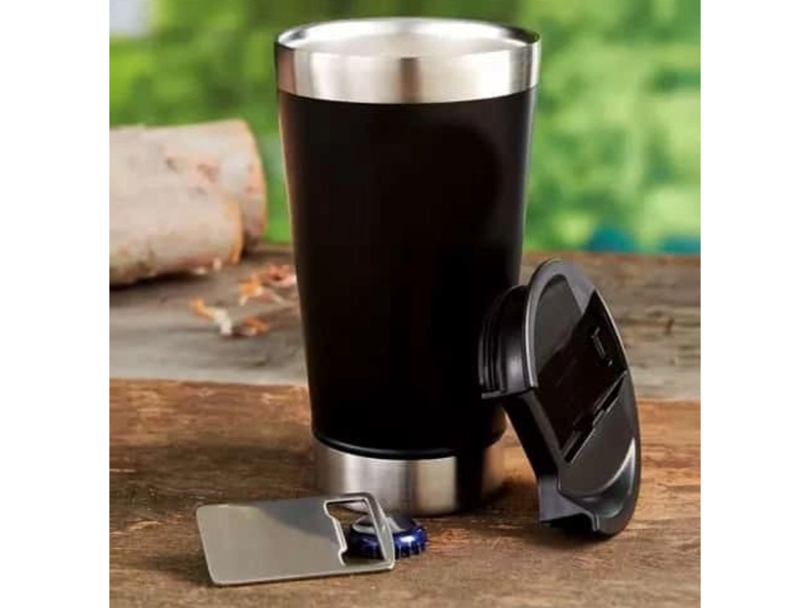 Vaso acero con destapador