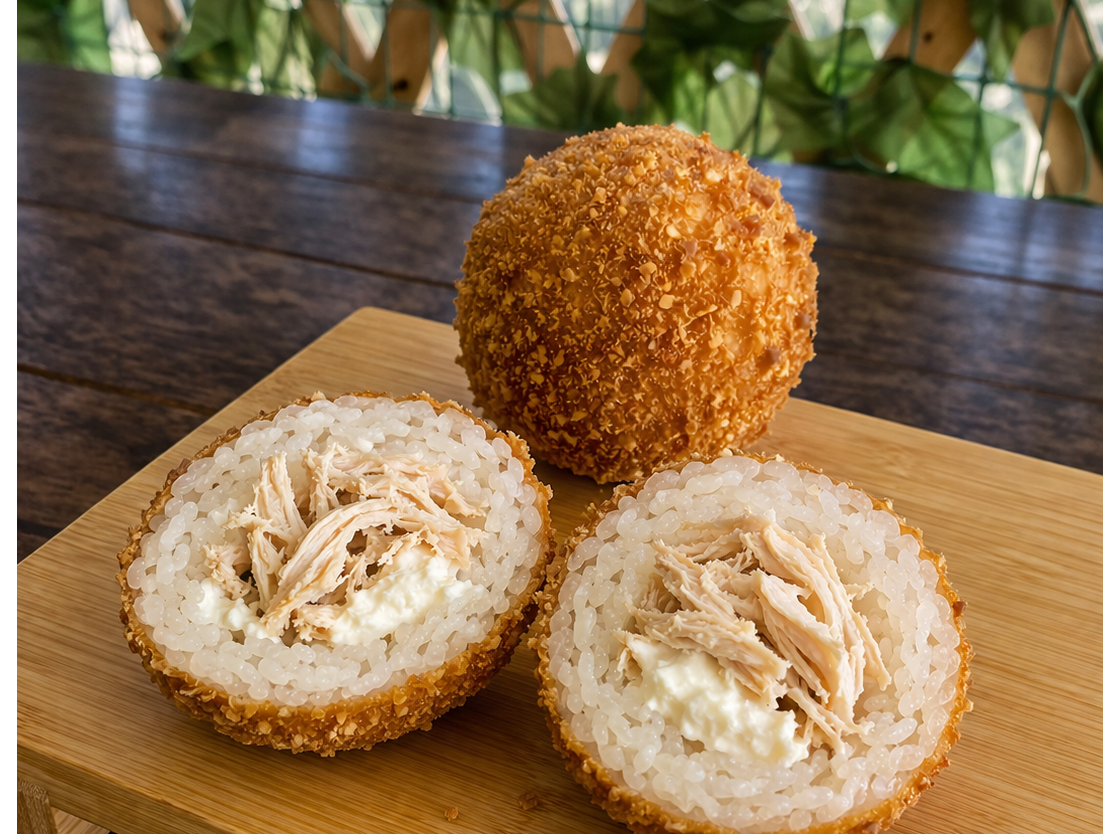 Esferas rellenas de pollo