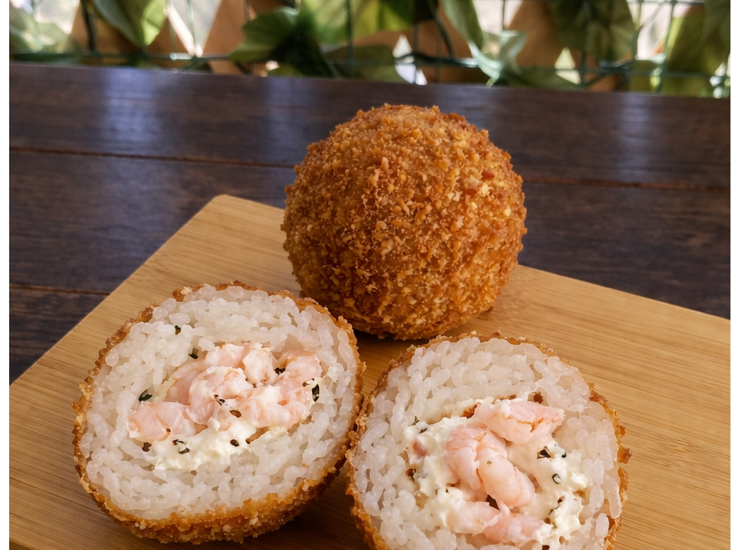 Esferas rellenas de camarones