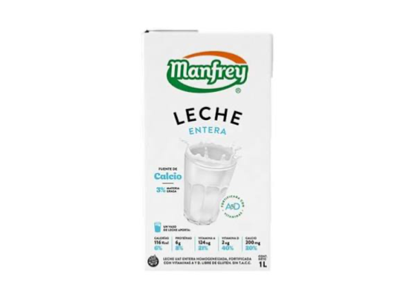 LECHE ENTERA MANFREY 1LT