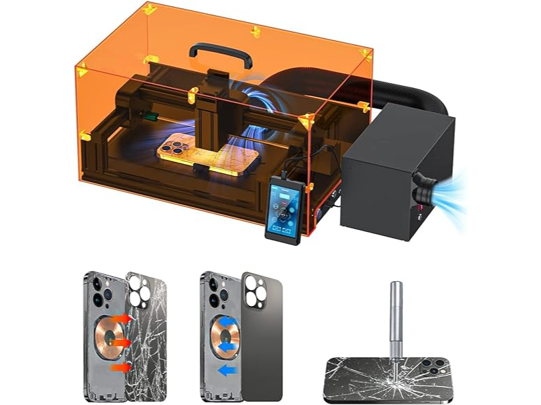 Máquina láser V5 de 10W de quinta generación para reparación de lentes de cámara y vidrio trasero de la serie iPhone 8-16, con juego de reparación de teléfonos con carcasa, filtro de aire