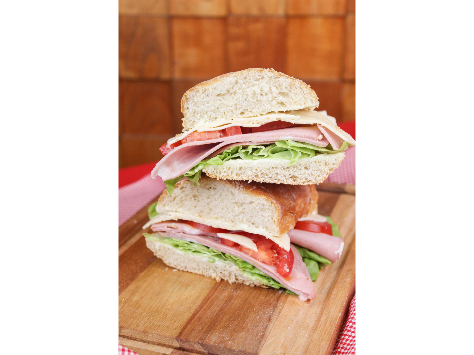 Jamón cocido, queso y 2 verduras a elección