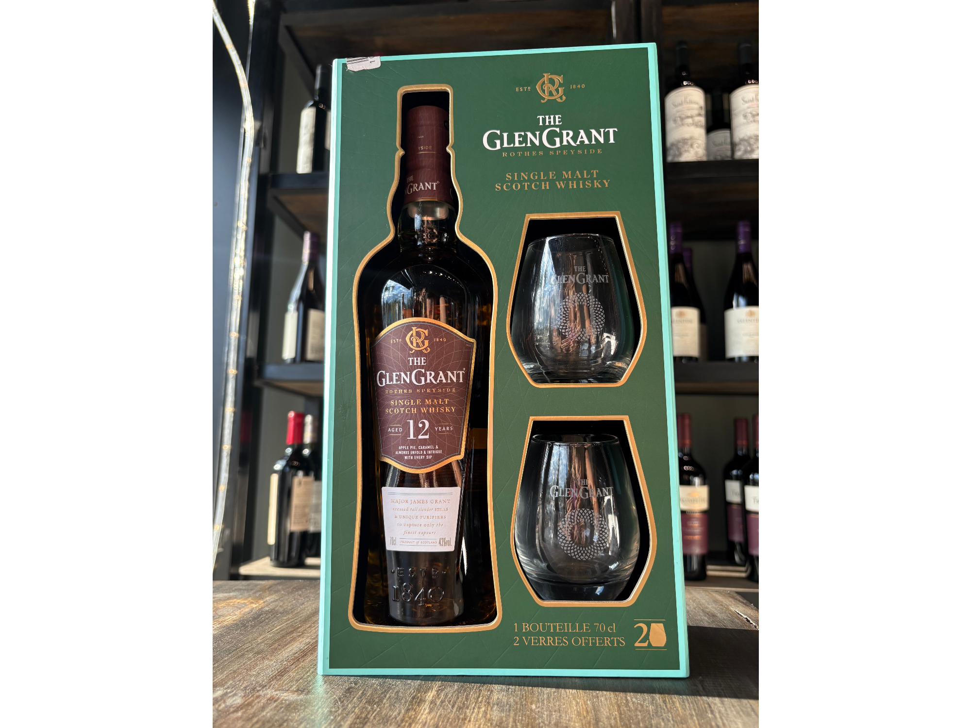 Glen Grant 12 + dos vasos