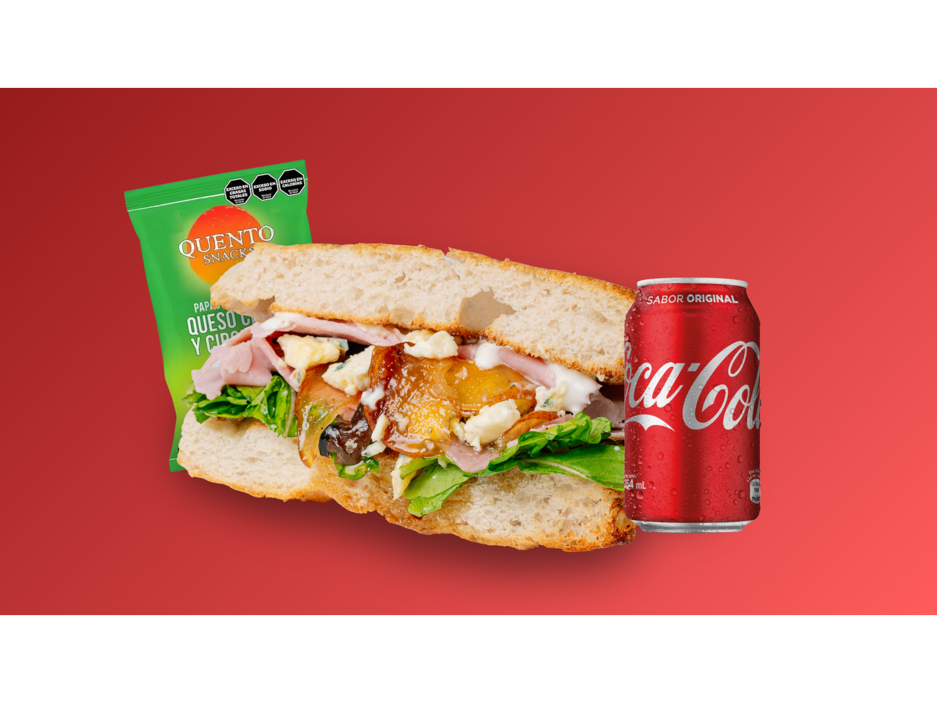 Peras y Queso Azul + Papas + Gaseosa