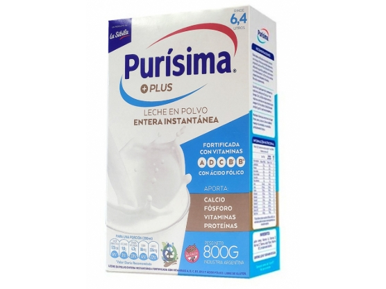 LECHE EN POLVO ENTERA PURISIMA 800GR