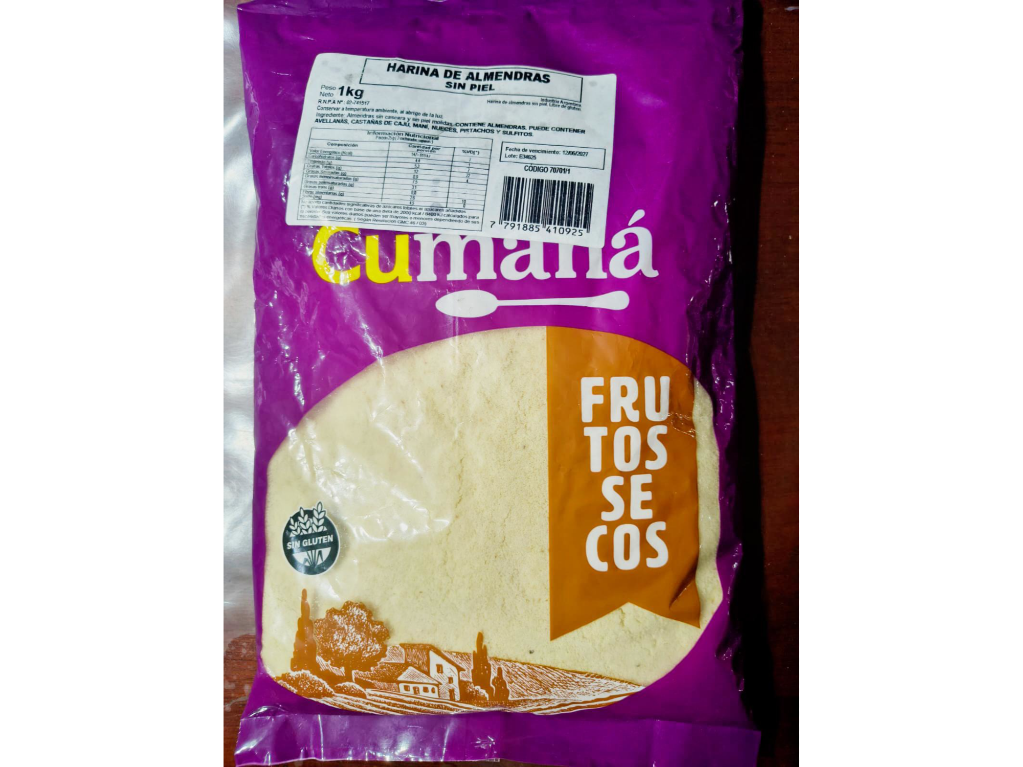 HARINA DE ALMENDRAS SIN PIEL SIN TACC