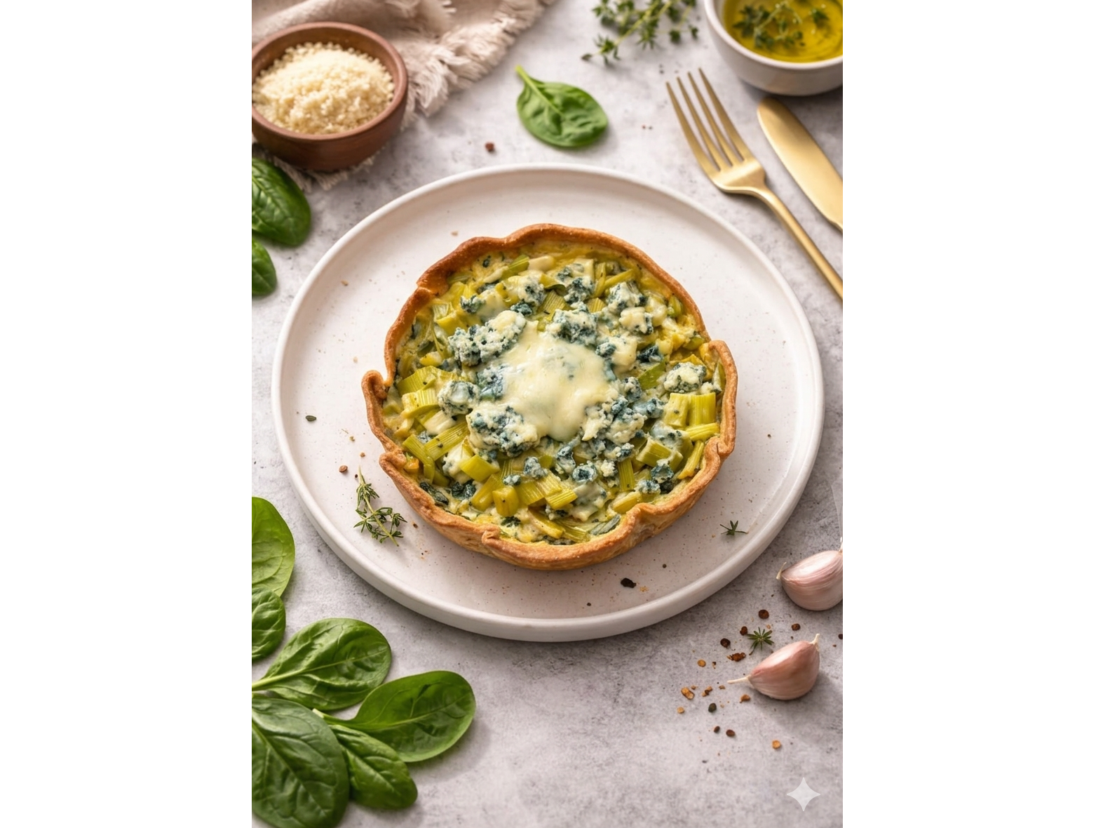 Tarta Integral Puerro y queso azul - x 300 g