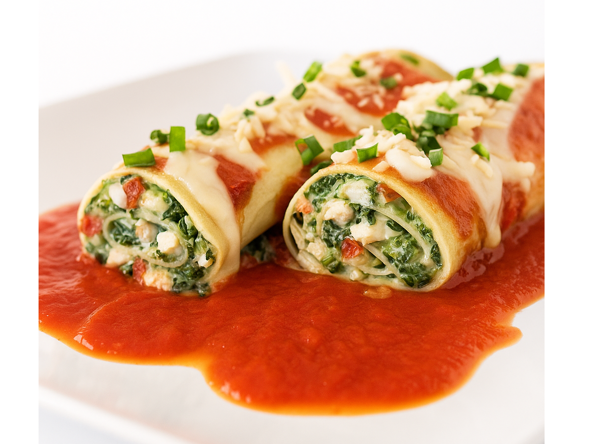 Canelones de espinaca y pechugas de pollo - 1 porción