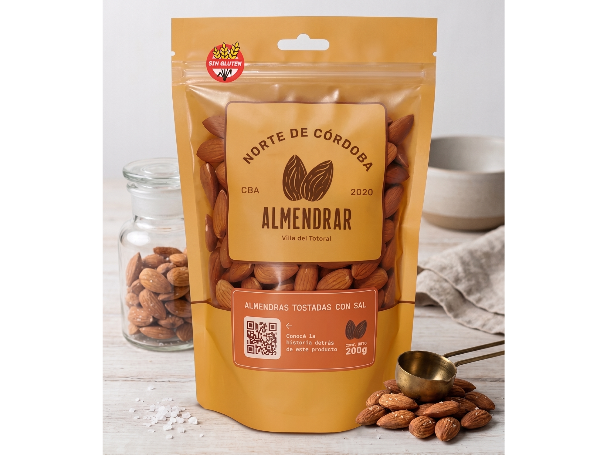 Almendras tostadas con sal - x 200 g