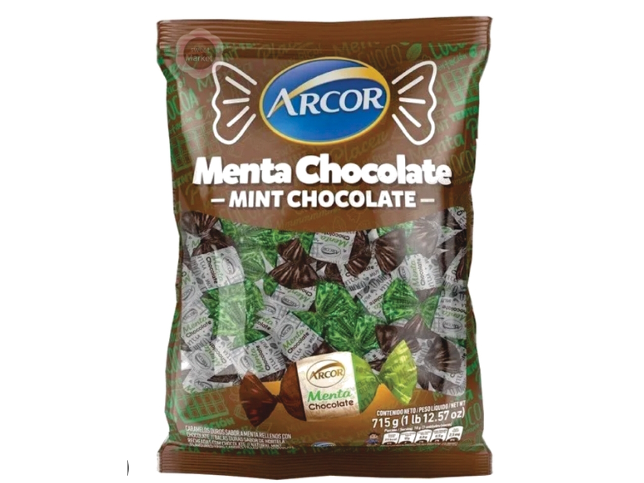 Caramelos Arcor menta y chocolate