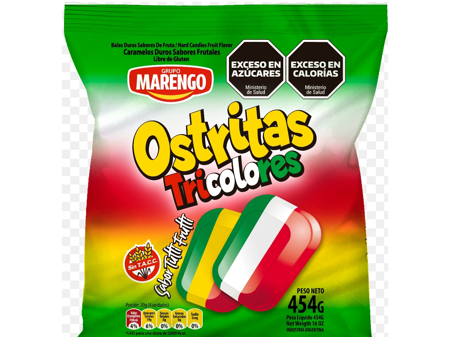 Caramelos Ostra tricolor