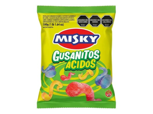 Gomitas Misky Gusanitos ácidos 500gr