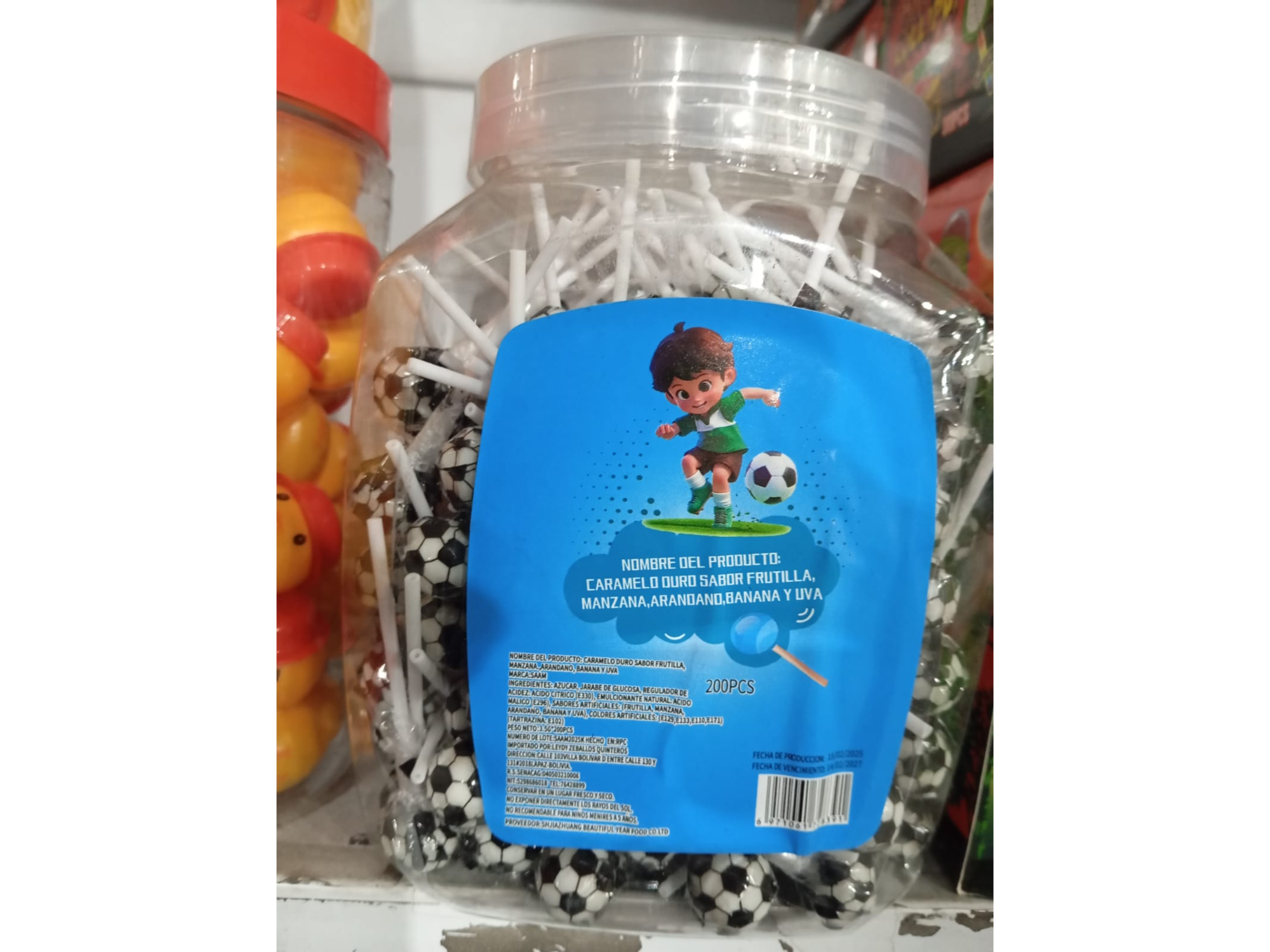 Chupetin pelota de futbol 200u