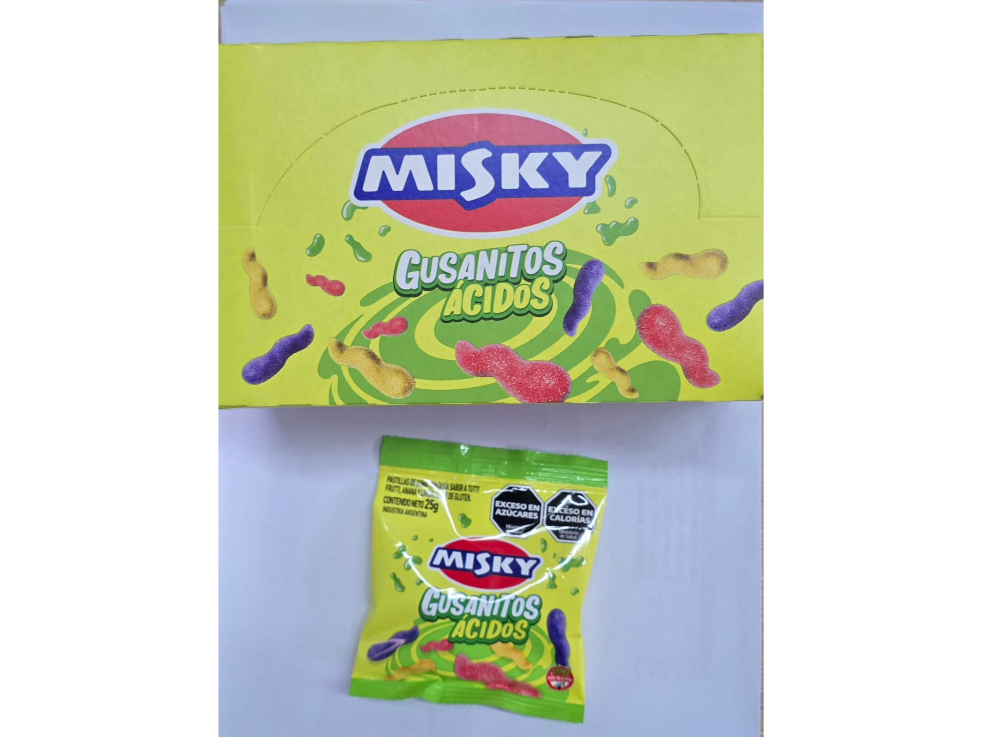 Gomitas Misky Gusanitos ácidos 12u