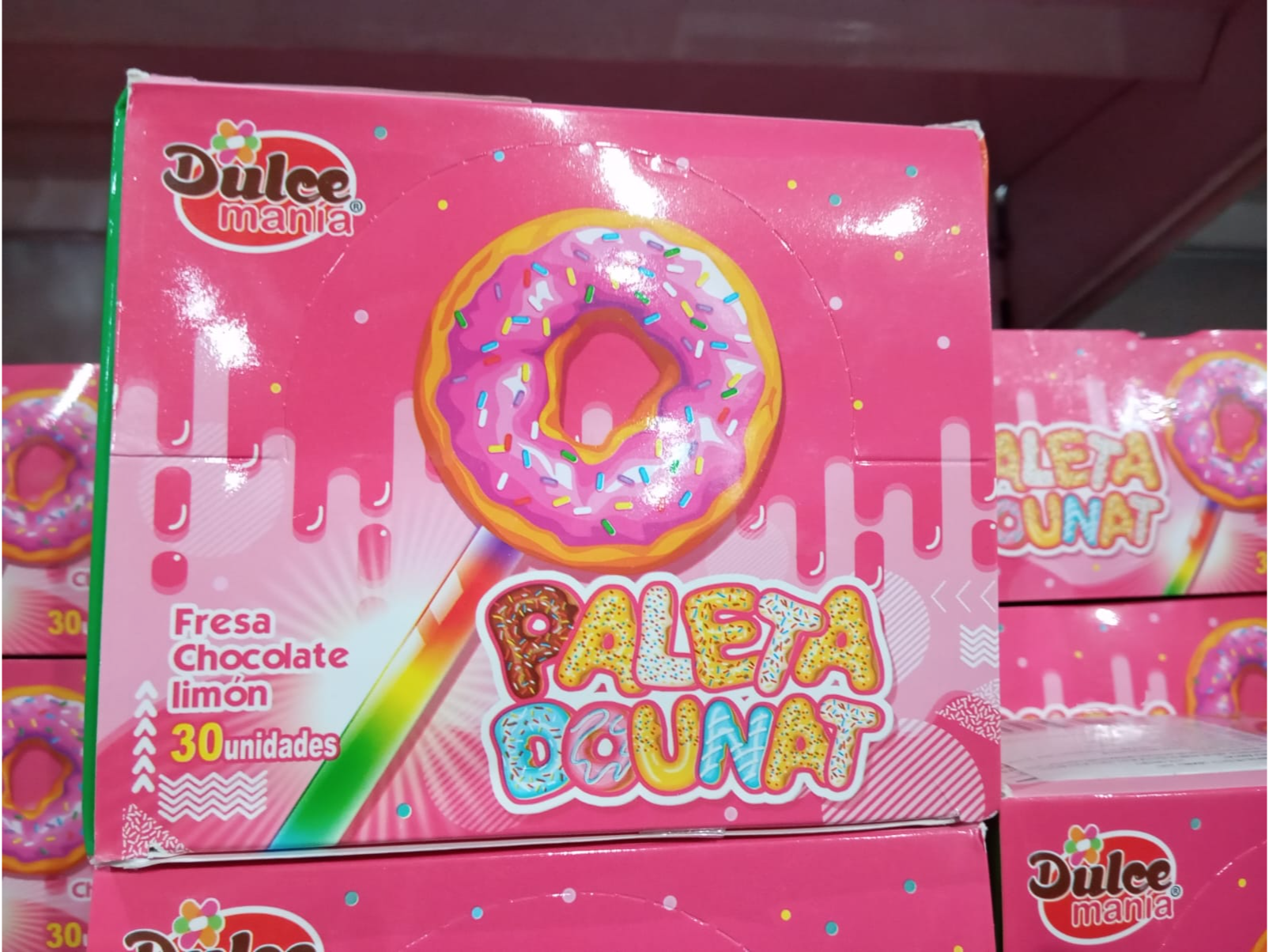 Paleta Dounat 30u Fresa/chocolate/limon
