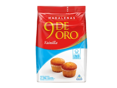 Madalenas 9 de oro 200g 10u