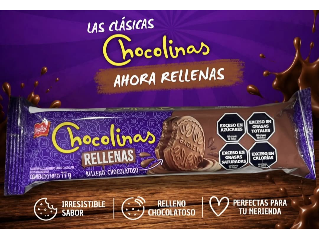 Galletitas chocolinas rellenas 77gr