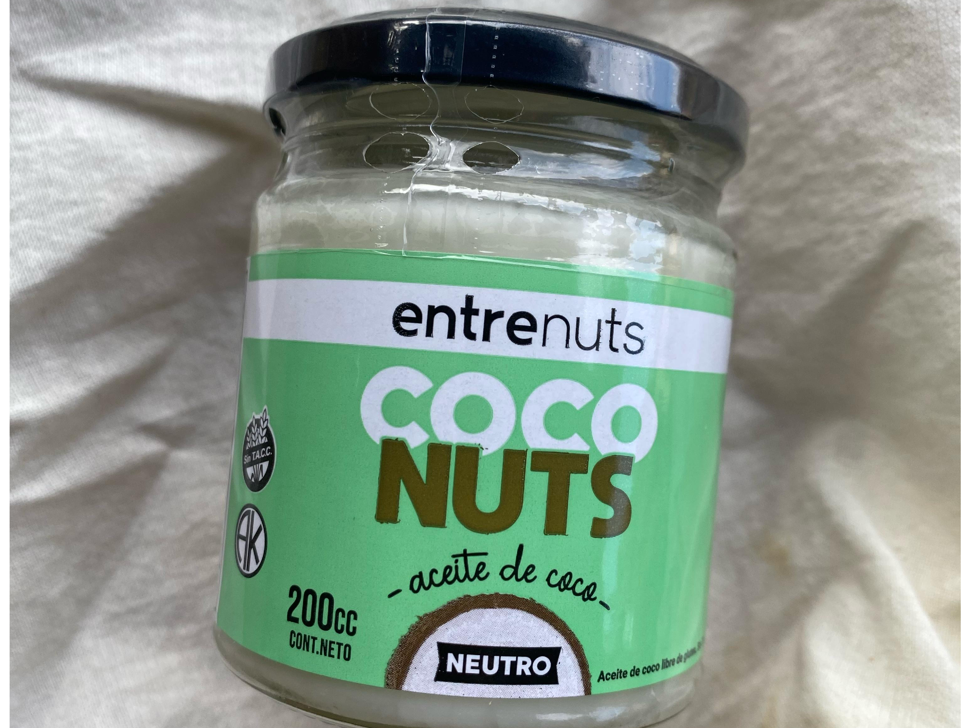 ACEITE DE COCO ENTRE NUTS 200 CC NEUTRO CAJA X 16 UNID