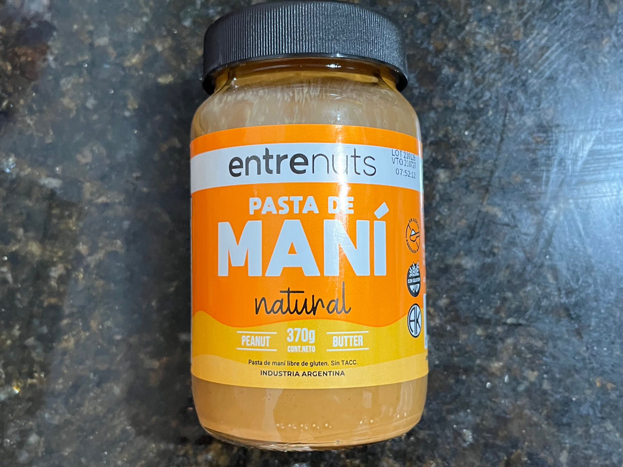 PASTA DE MANI NATURAL/CROCANTE ENTRE NUTS 370 GRS CAJA X 12 UNID