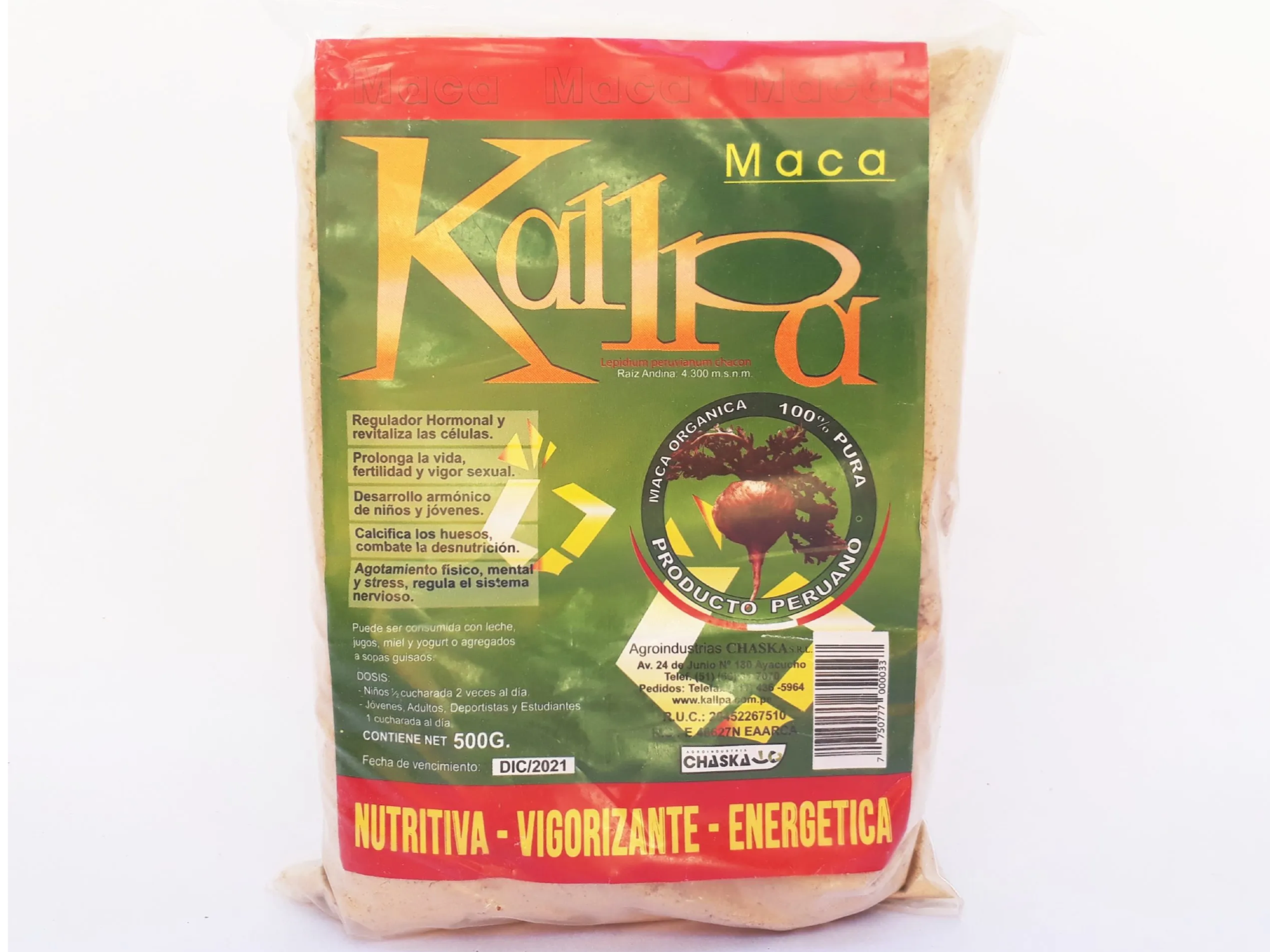 Maca peruana blanca "Kallpa" 500gr