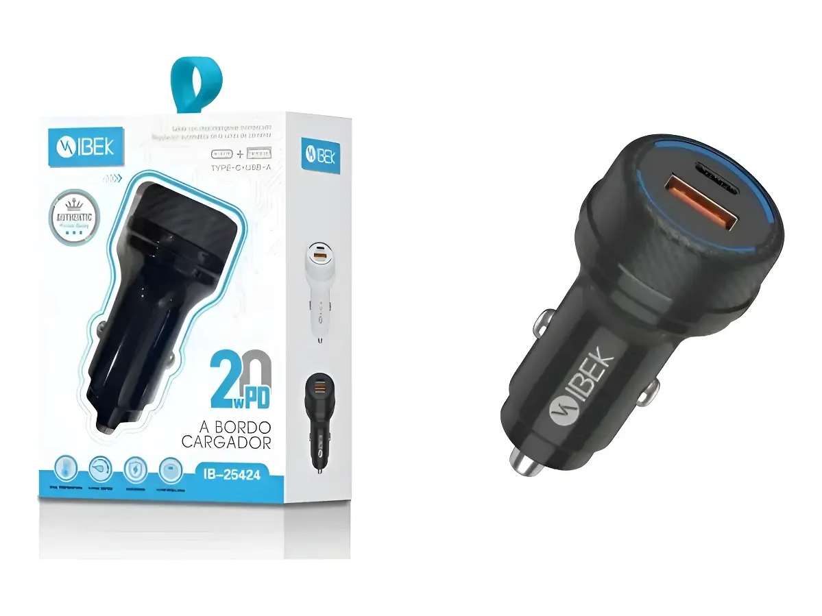 CARGADOR DE AUTO 12V | TIPO C | 2USB