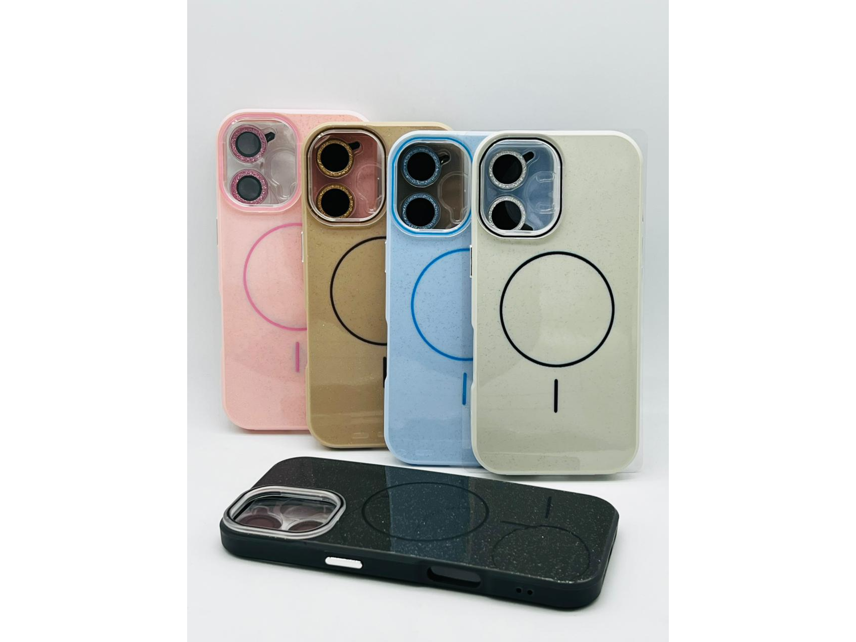 Funda | Magsafe Con Brillo Olyps | Incluye Protector Cam Strass