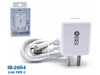 Cargador | IBEK | IB2604 | CON CABLE USB A TIPO C