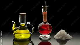Aceite, vinagre, sal