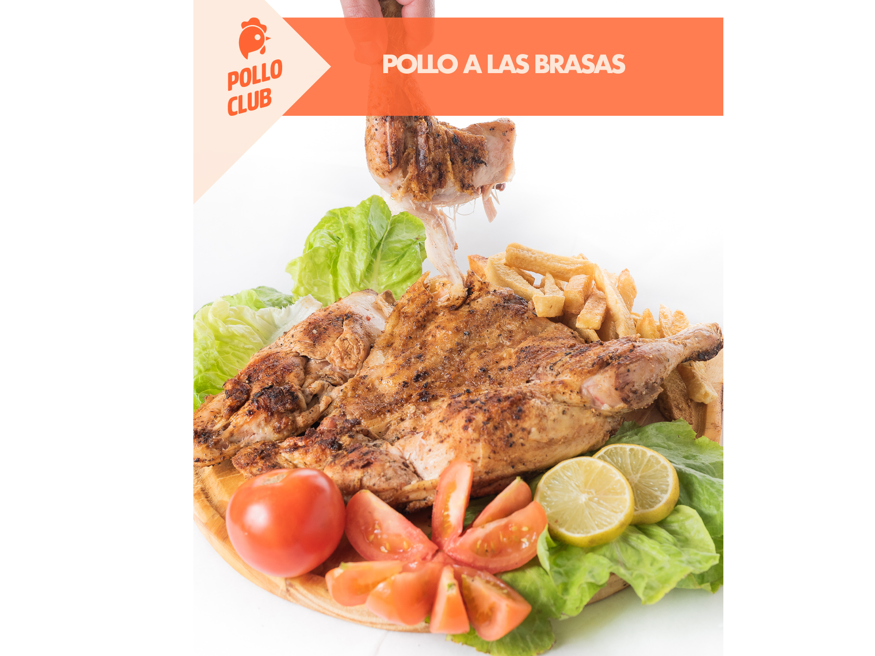 Pollo asado con papas + mixta